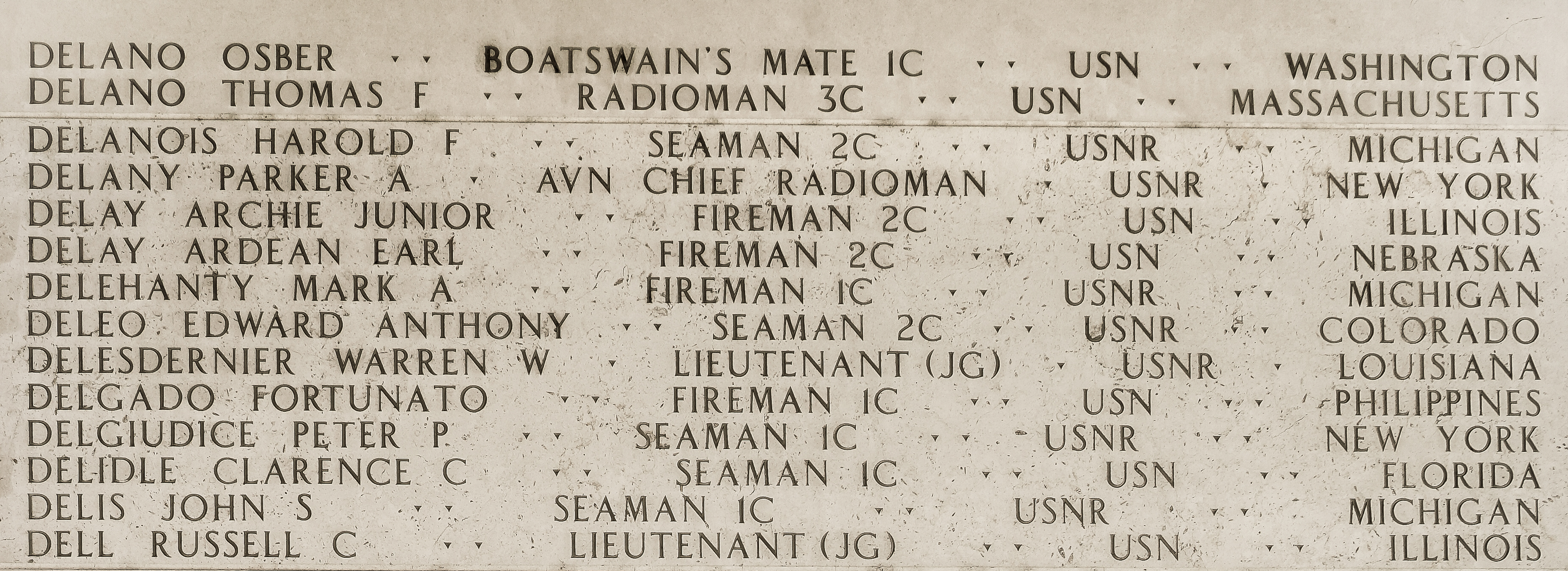 Thomas F. Delano, Radioman Third Class